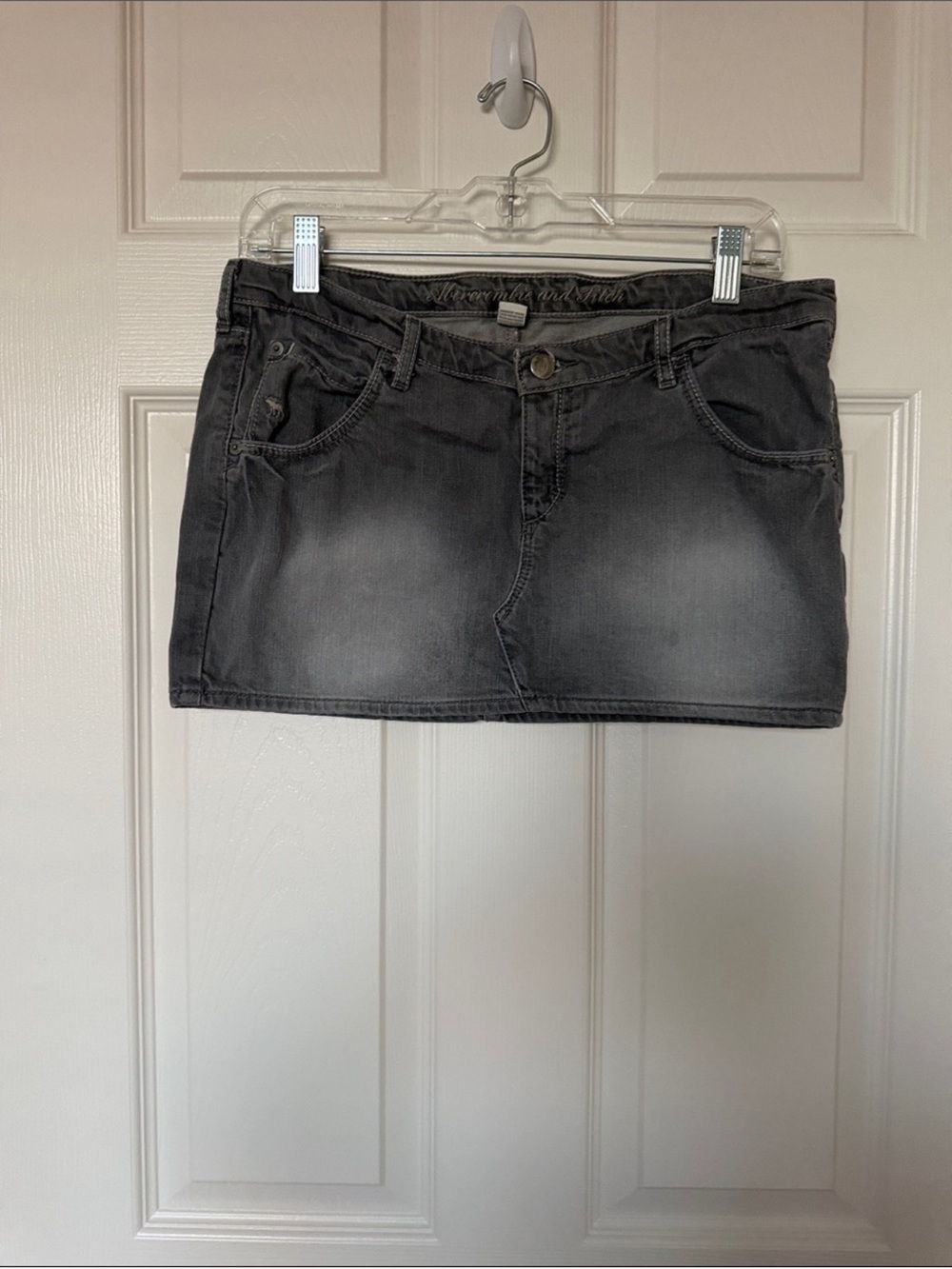 Abercrombie & Fitch Charcoal Gray Denim Mini Skirt